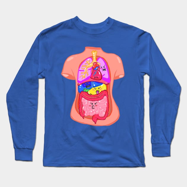 Anatomy Cavity with Cute Little Faces! Long Sleeve T-Shirt by ckrickett